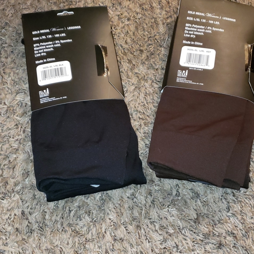 2 pair of leggings xl 135 to 185 pounds